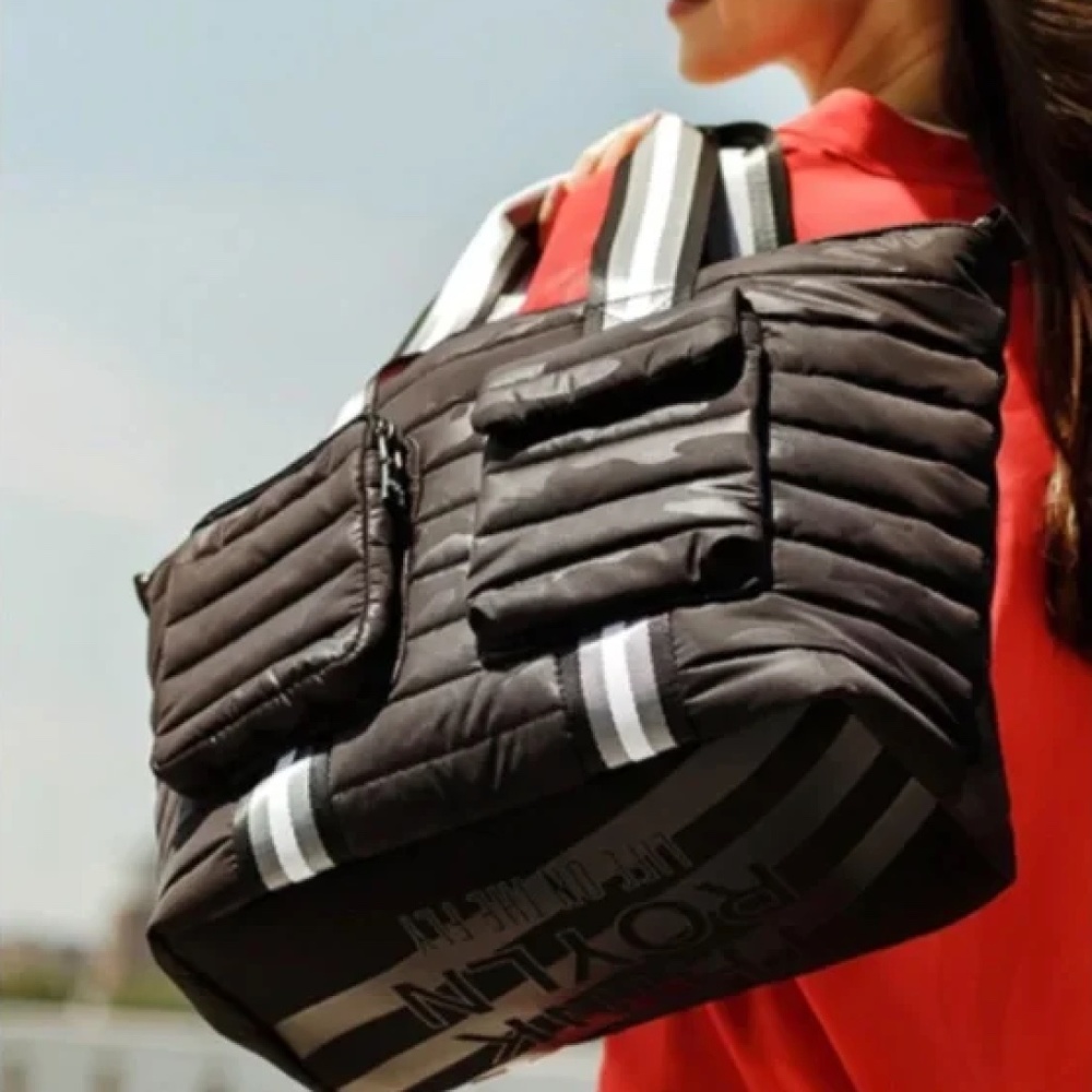 THINK ROYLN Black Quilted Tote